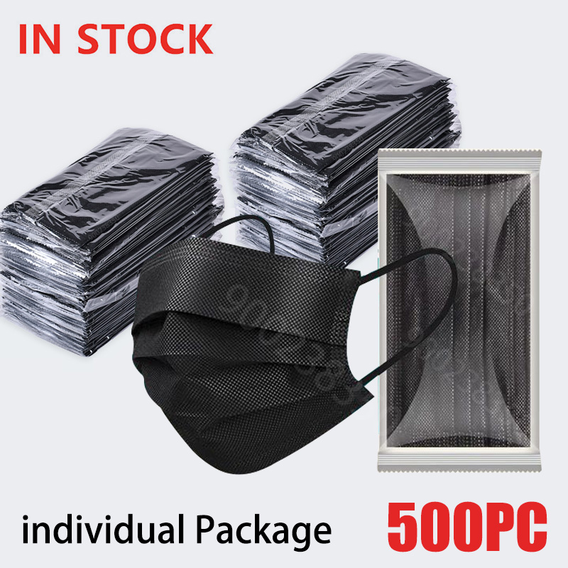 Disposable Surgical Mask - 50개~500개입, 검은색, 일회용, 인증된 수술용 마스크,